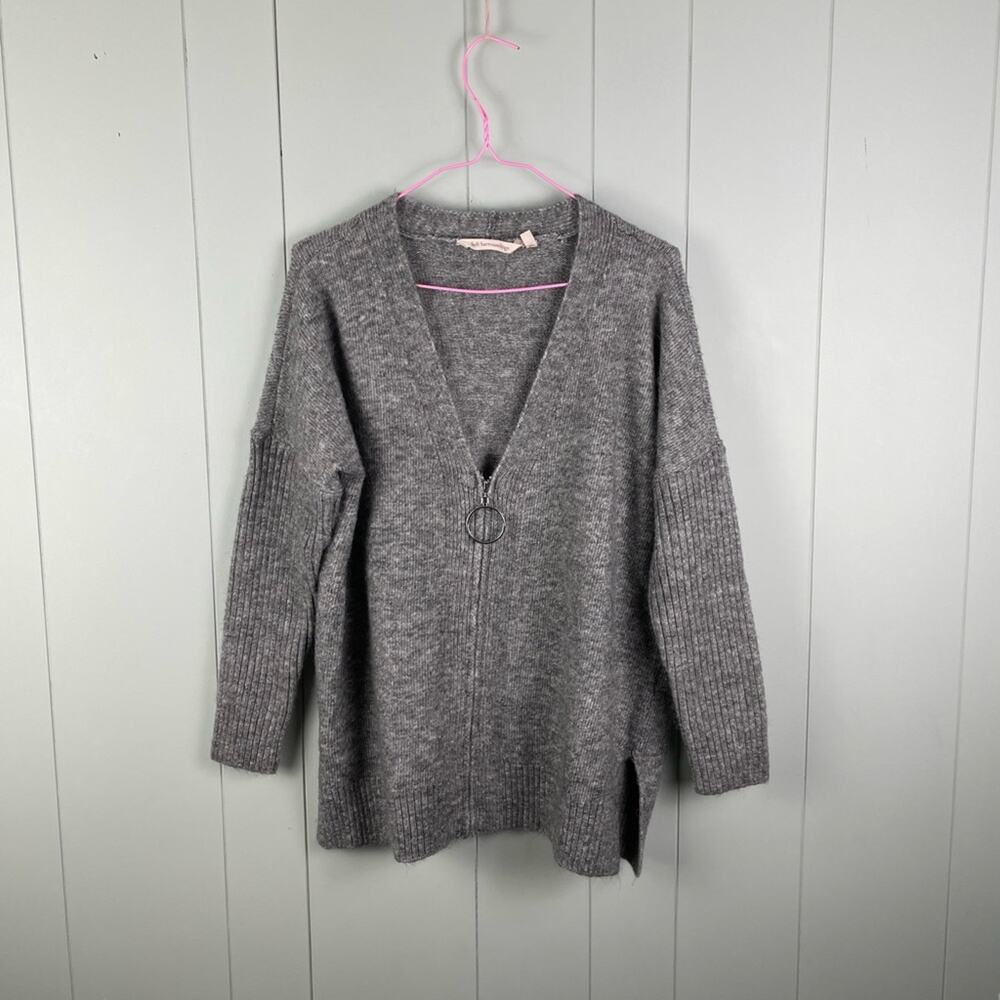 Soft Surroundings Pierson Zip Front Wool Blend Cardigan